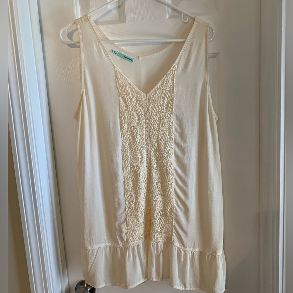 Beautiful cream thin womens shirt.